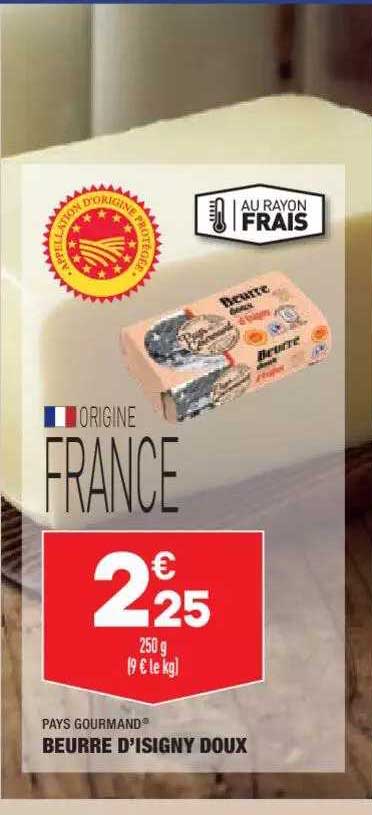 beurre d'isigny doux pays gourmand
