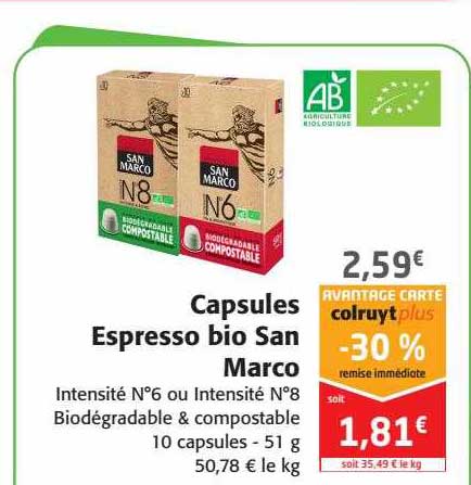 capsules espresso bio san marco