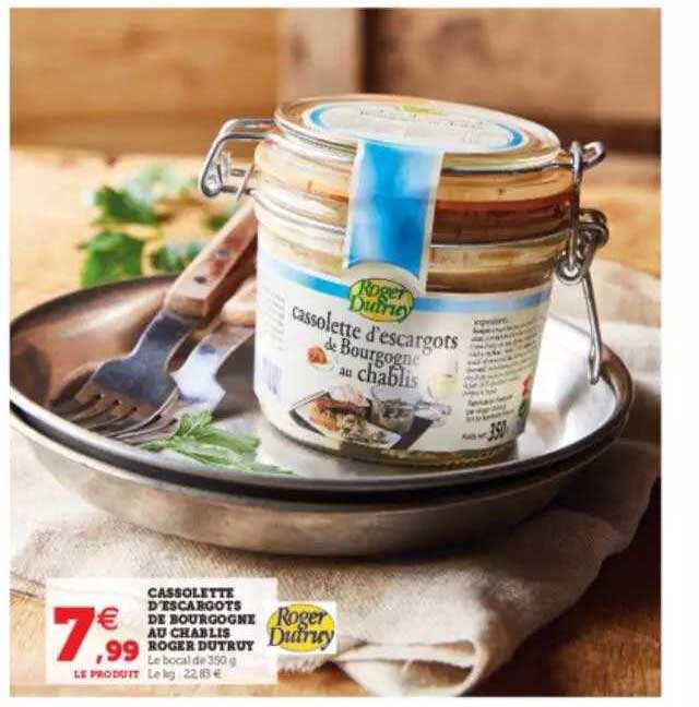 cassolette d'escargots de bourgogne au chablis roger dutruy