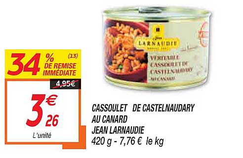 Cassoulet De Castelnaudary Au Canard Jean Larnaudie