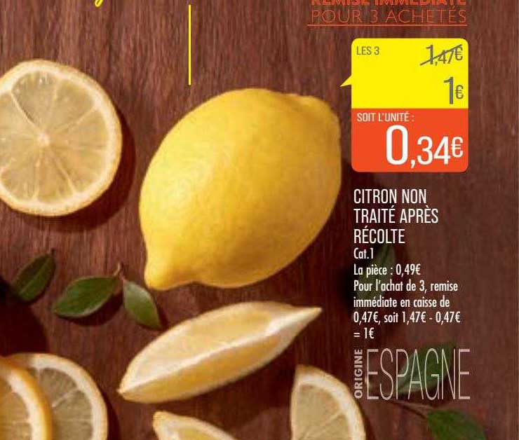 citron non traité après récolte