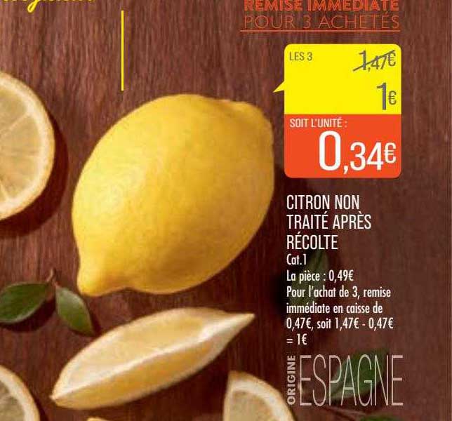 citron non traité après récolte