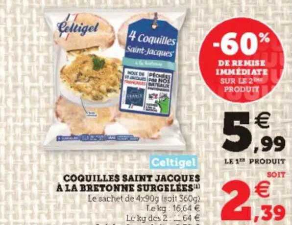 coquilles saint jacques à la bretonne surgelées celtigel