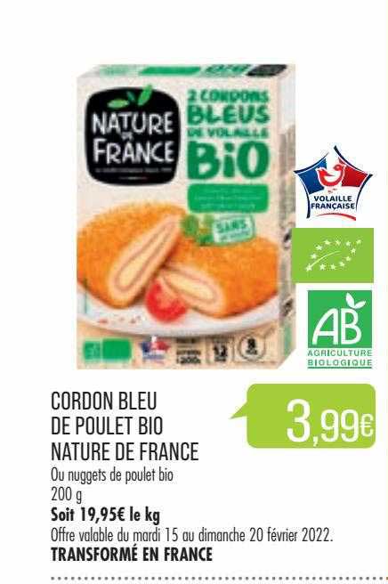 Cordon Bleu De Poulet Bio Nature De France