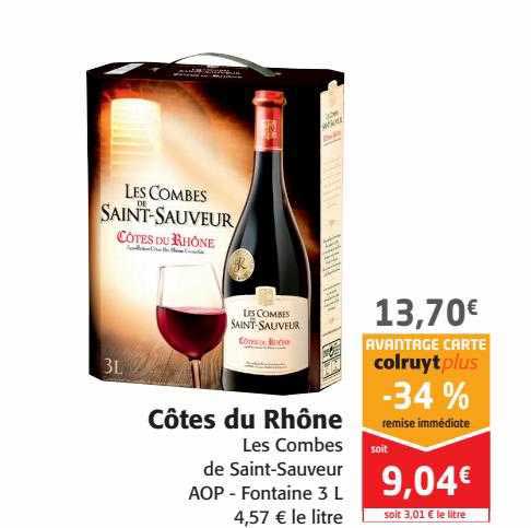 côtes du rhône les combes de saint-sauveur aop - fontaine