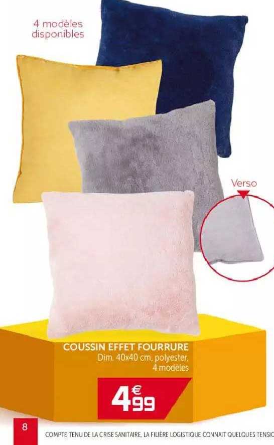 Coussin Effet Fourrure