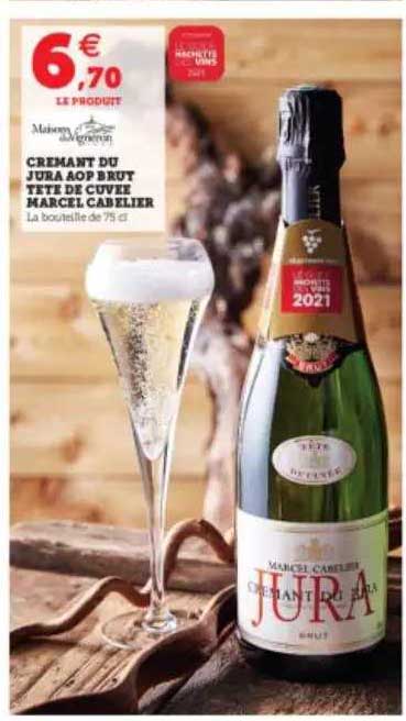 crémant du jura aop brut tête de cuvée marcel cabelier