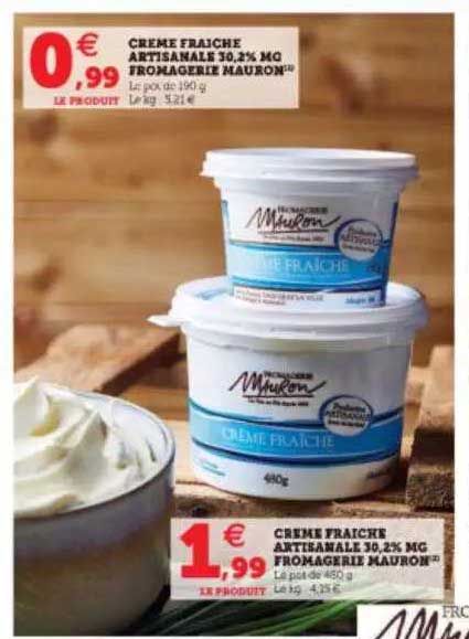 crème fraîche artisanale 30,2% mg fromagerie mauron