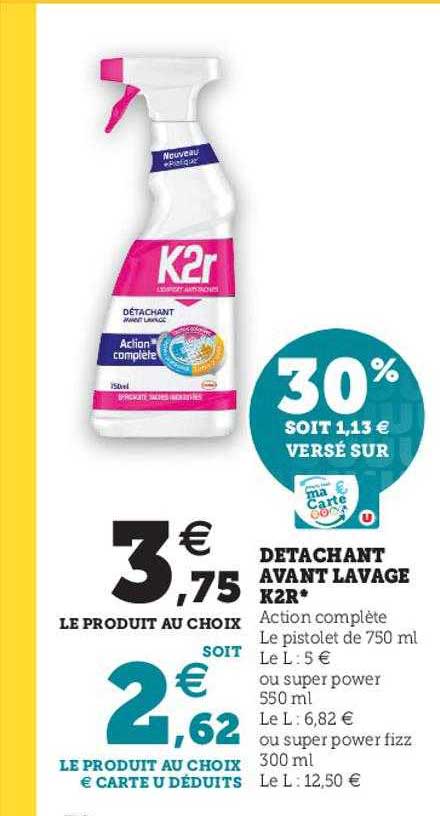détachant avant lavage k2r