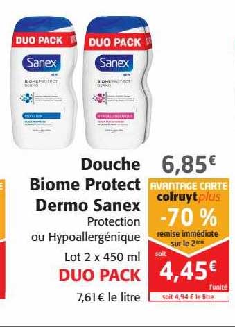 douche biome protect dermo sanex