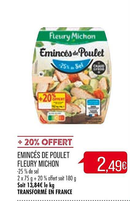 émincés de poulet fleury michon