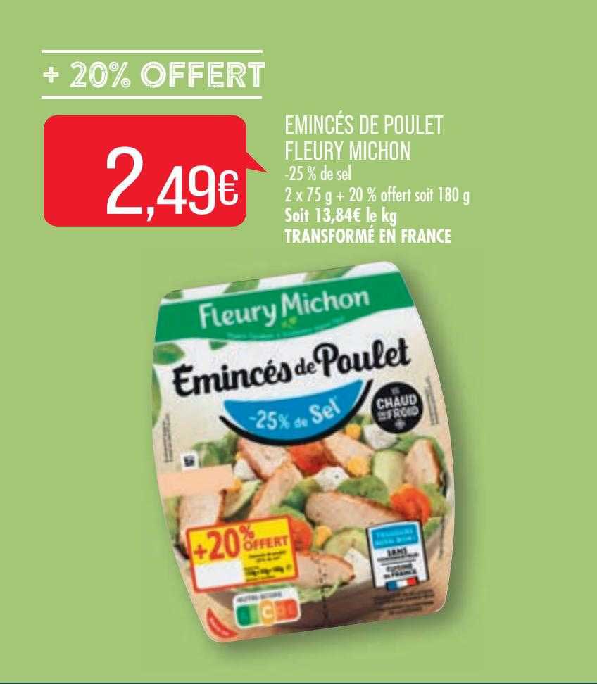 émincés de poulet fleury michon