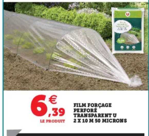film forçage perforé transparent u 2 x 10 m 50 microns