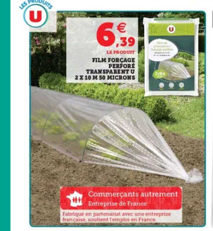 film forçage perforé transparent u 2 x 10 m 50 microns