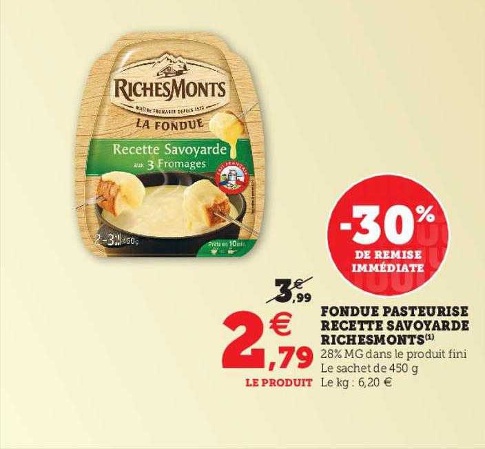 fondue pasteurisé recette savoyarde richesMonts