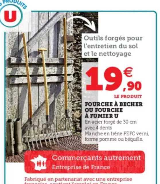 fourche à bécher ou fourche à fumier u