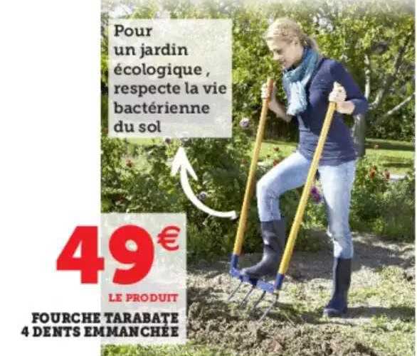 fourche tarabate 4 dents emmanchée
