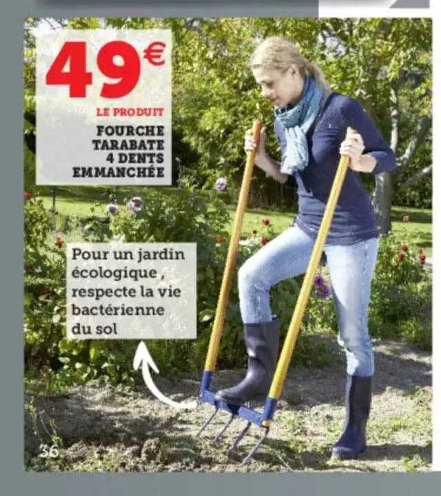 fourche tarabate 4 dents emmanchée