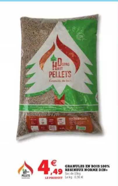 granules en bois 100% résineux norme din+