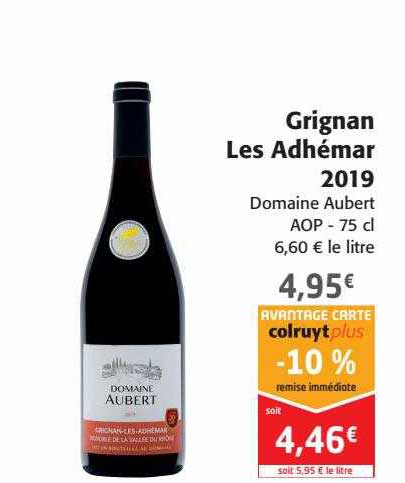 grignan les adhémar 2019 domaine aubert aop