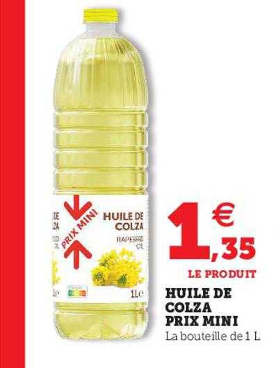 huile de colza prix mini