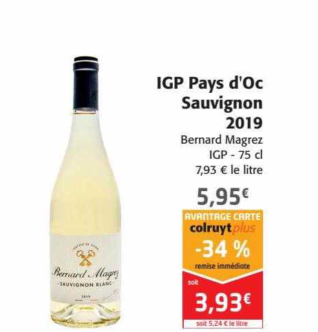 igp pays d'oc sauvignon 2019 bernard magrez igp