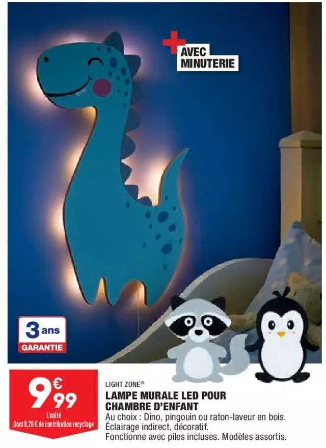lampe murale led pour chambre d'enfant light zone