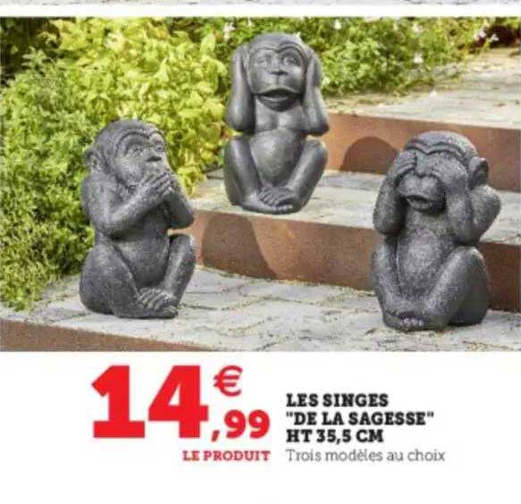 les singes "de la sagesse" ht 35,5 cm