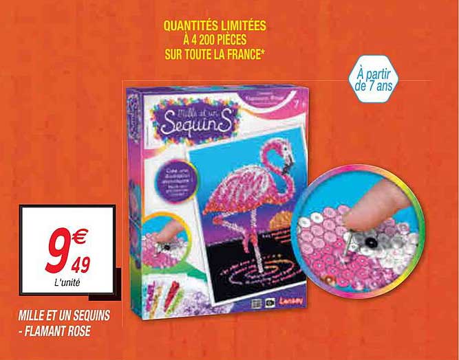 mille et un sequins - flamant rose