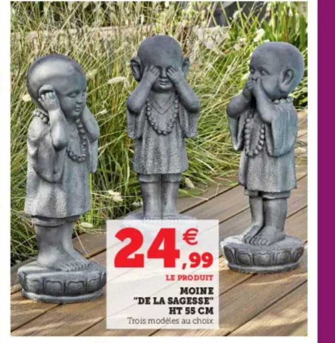 moine "de la sagesse" ht 55 cm