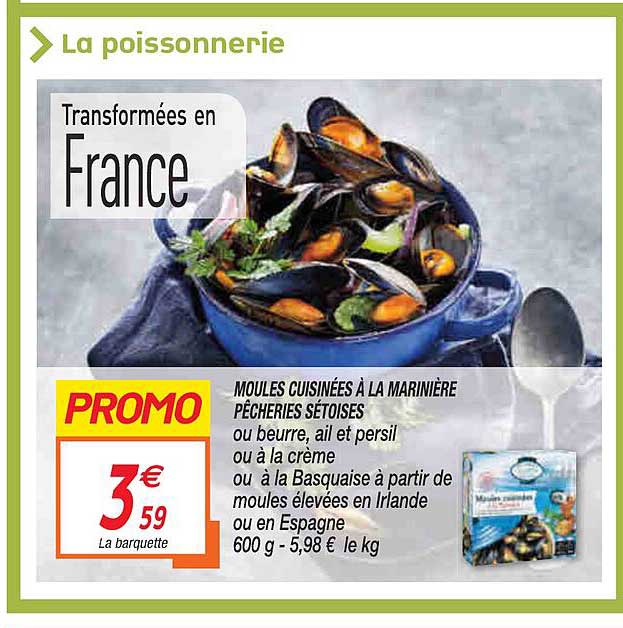 moules cuisinées à la marinière pêcheries sétoises
