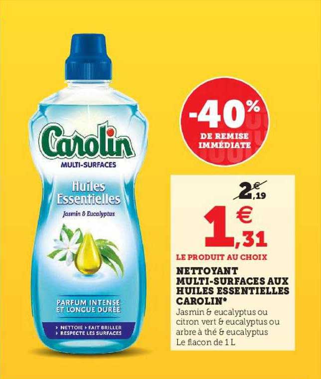 nettoyant multi-surfaces aux huiles essentielles carolin