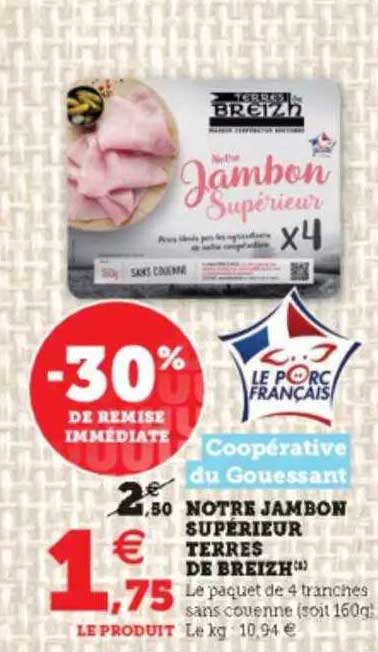 notre jambon supérieur terres de breizh