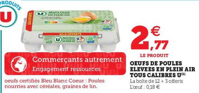 oeufs de poules élevées en plein air tous calibres u