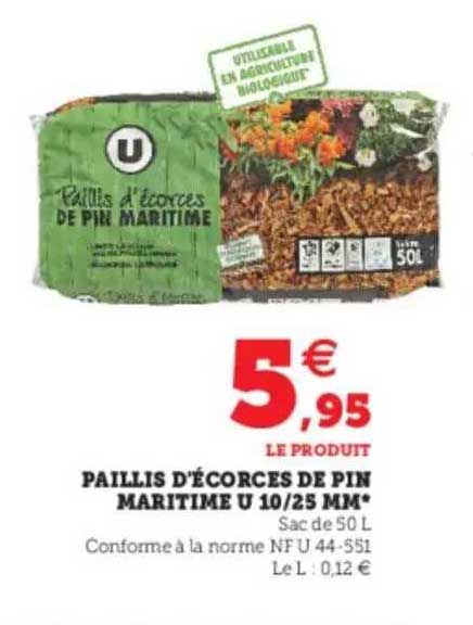 paillis d'écorces de pin maritime u 10-25 mm