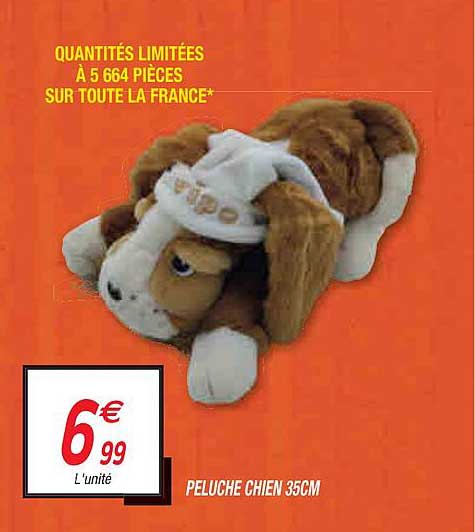 peluche chien 35cm
