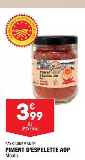 piment d'espelette aop pays gourmand