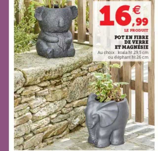 pot en fibre de verre et magnésie
