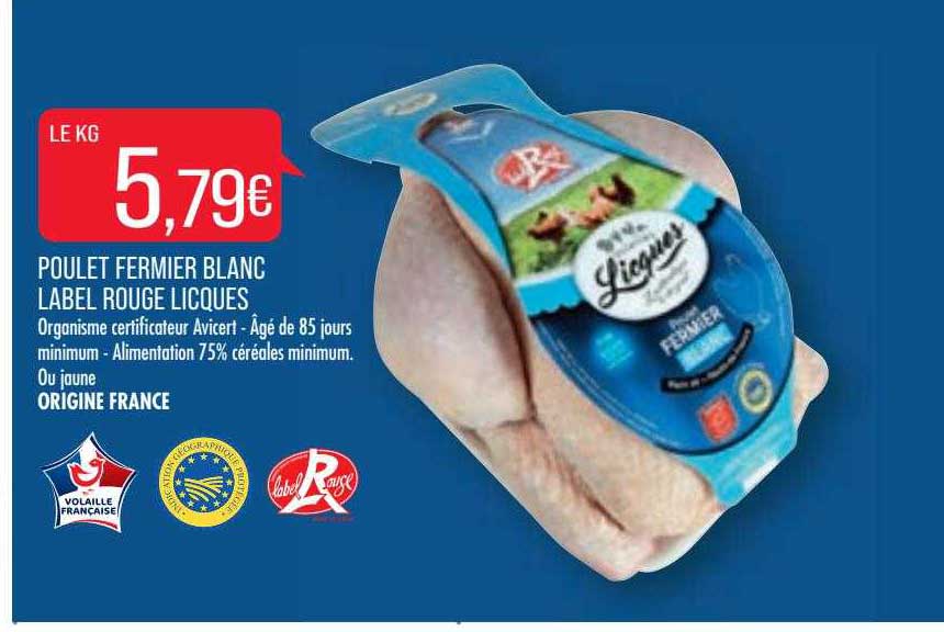Poulet Fermier Blanc Label Rouge Licques