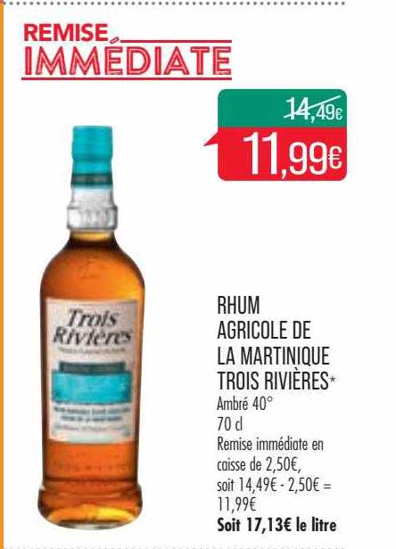 rhum agricole de la martinique trois rivières