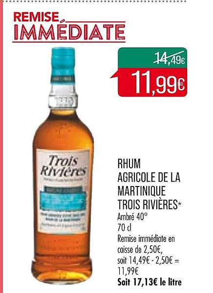 rhum agricole de la martinique trois rivières