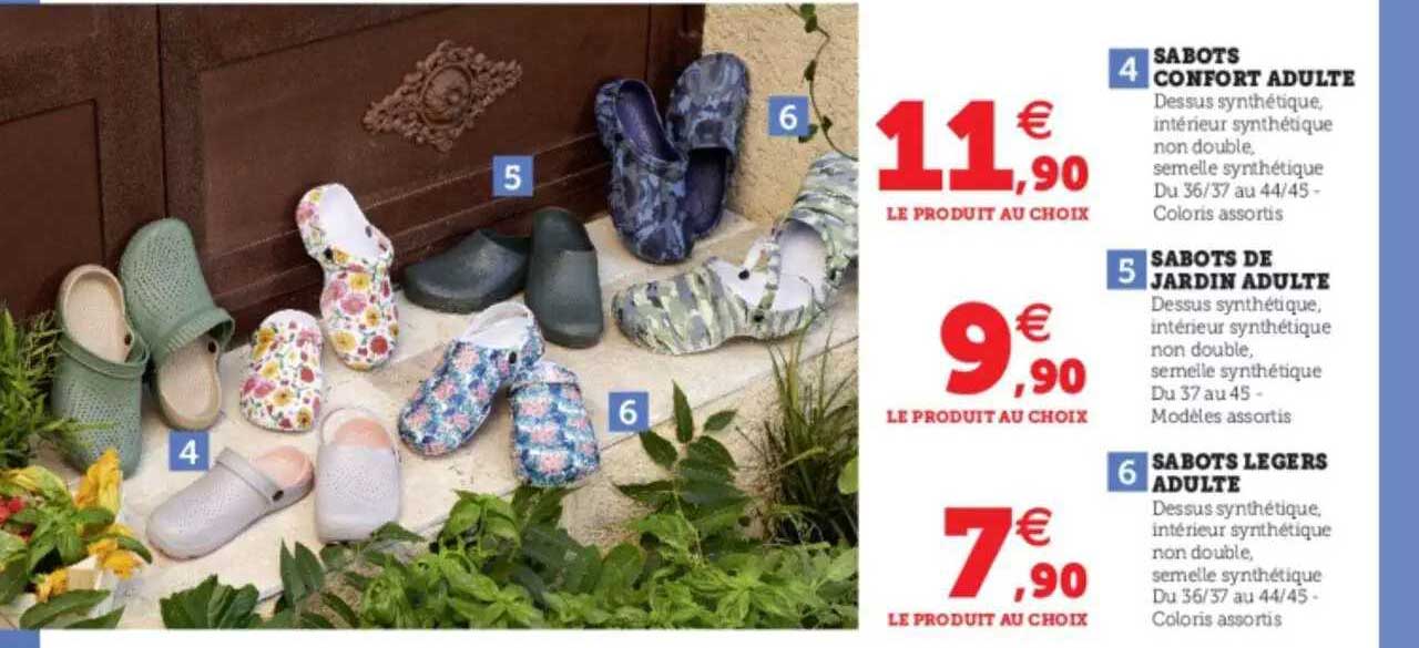 sabots de jardin adulte ou sabots légers adulte