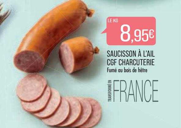 saucisson à l'ail cgf charcuterie