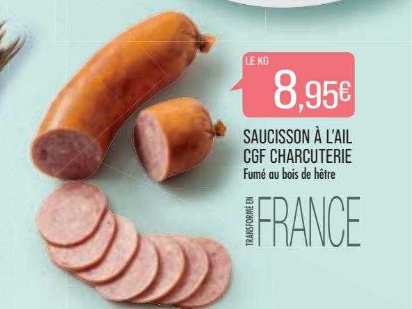 saucisson à l'ail cgf charcuterie