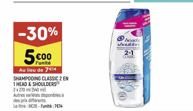 shampooing classic 2en1 head&shoulders