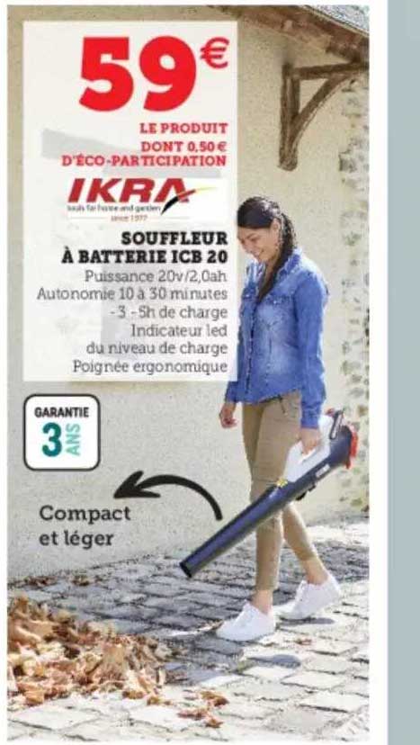 souffleur à batterie icb 20 ikra