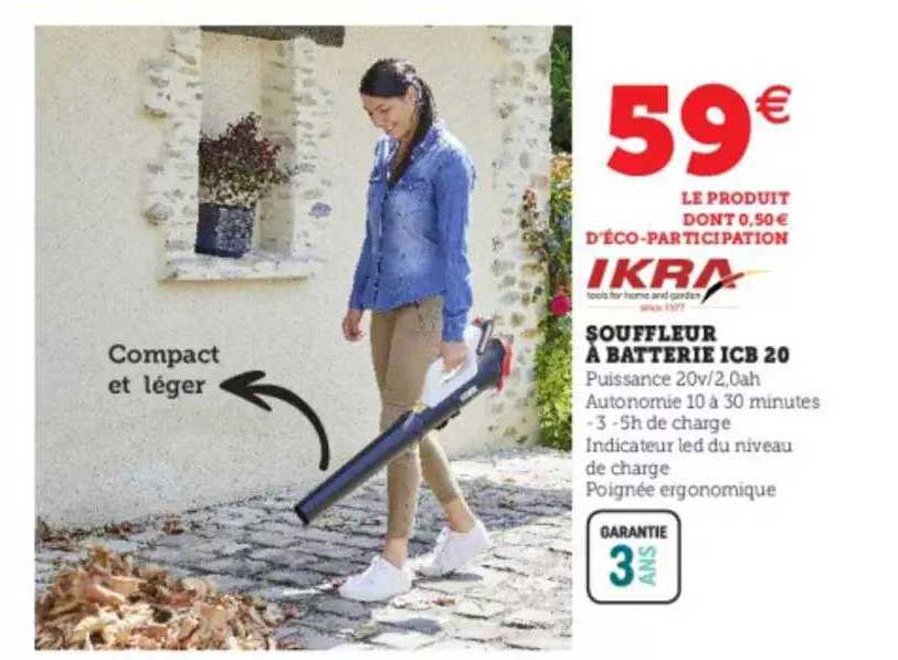 souffleur à batterie icb 20 ikra