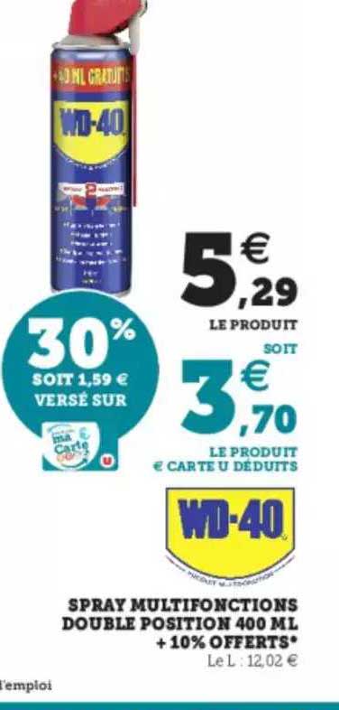 Spray Multifonctions Double Position 400 Ml + 10 % Offerts