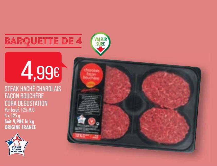 steak haché charolais façon bouchère cora dégustation