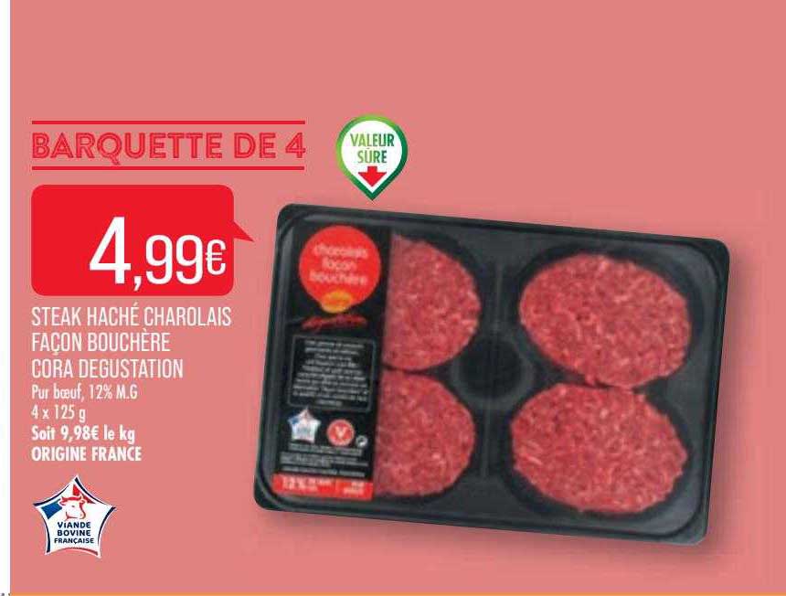 steak haché charolais façon bouchère cora dégustation